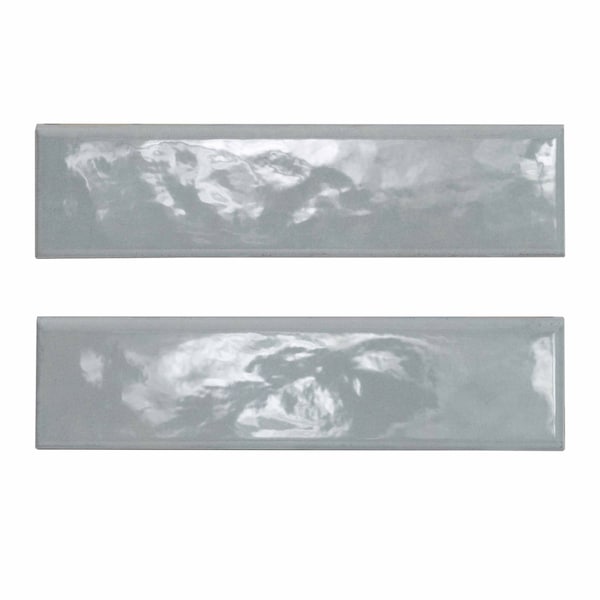 Renzo Sky Bullnose SAMPLE Glossy Ceramic Wall Tile